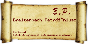 Breitenbach Petróniusz névjegykártya